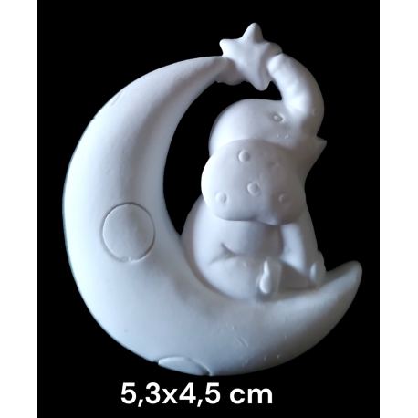 Luna con elefantino in gesso ceramico profumato per il fai da te