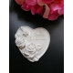 Cuore con rose e scritta "love forever " in gesso ceramico profumato