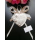 Segnaposto cuore con fedi e scritta I DO in gesso ceramico profumato