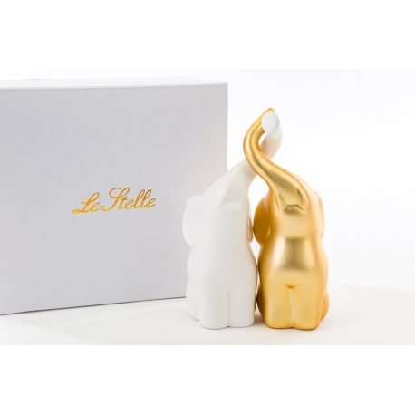 Coppia elefantini porcellana : linea Golden love