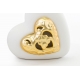 Profumatore cuore pocellana bianco ed oro : linea Golden love